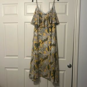 Floral ruffle midi dress